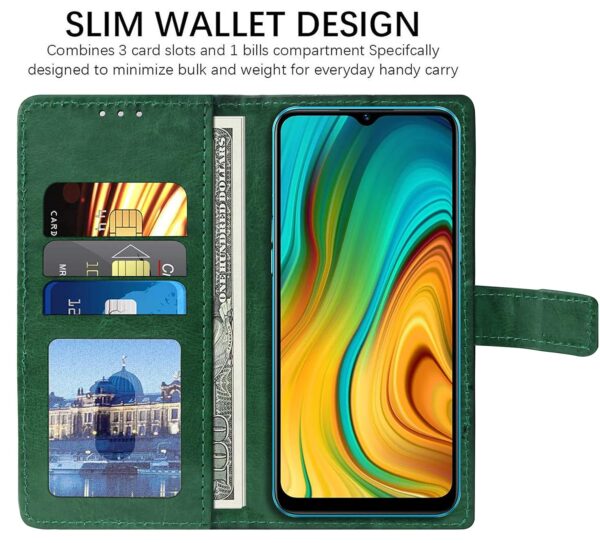 1777692042_Amazon-Brand-Solimo-Flip-Leather-Mobile-Cover-Soft-Flexible-Kickstand-Back-case-Compatible-for-Realme-C3-Narzo-20A-Green.jpg Amazon Brand - Solimo Flip Leather Mobile Cover (Soft, Flexible & Kickstand Back case) Compatible for Realme C3 / Narzo 20A (Green)