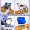 Premium 360° Rotating Metal Tablet Stand – Height Adjustable & Fully Foldable iPad Holder for Desk, Portable Sturdy Dock for Online Classes, Video Calls & Drawing – Fits All 4.7-13” Devices