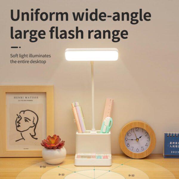 SaleOn Rechargeable Stable Desk Lamp with USB Cable | 3 Color Modes | 6 Month Warranty | Mobile Holder | Eye Protection | Study & Reading Table Lamp | Touch Control | Non-Flickering