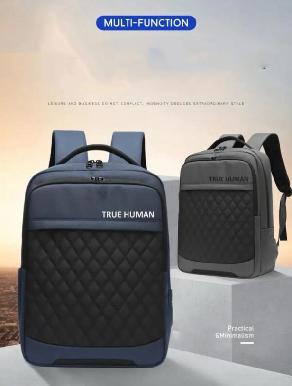 1777714398_TRUE-HUMAN-backpack-With-USB-charging-Port-and-anti-theft-LockLaptop-bagoffice-bag-for-Men-and-Women-College-Bags-for-Girls-Boys.jpg TRUE HUMAN backpack With USB charging Port and anti -theft Lock,Laptop bag,office bag for Men and Women | College Bags for Girls & Boys