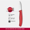 Victorinox Swiss Made Stainless Steel Swiss Classic Paring Knife, 6cm Kitchen Knife for Vegetable Cutting and Chopping, Red | Kitchen Tools & Items | 6.7301.C1