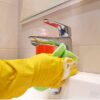 Sulfar Reusable 100% Natural Latex Rubber Dish Washing Gloves, Cleaning Gloves, Pet Grooming, Gardening, Great for Washing Dish, Kitchen, Car and Bathroom (Large, Yellow, 1 Pair)