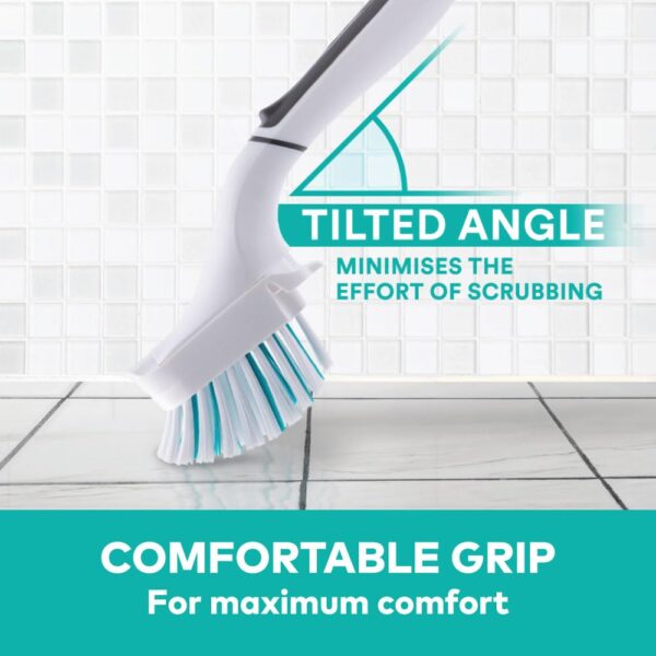 Scotch-Brite Handy Scrubber Brush, cleans grout, drains, tiles, floors and hard to reach areas, Anti- microbial protection, for both bathroom and kitchen