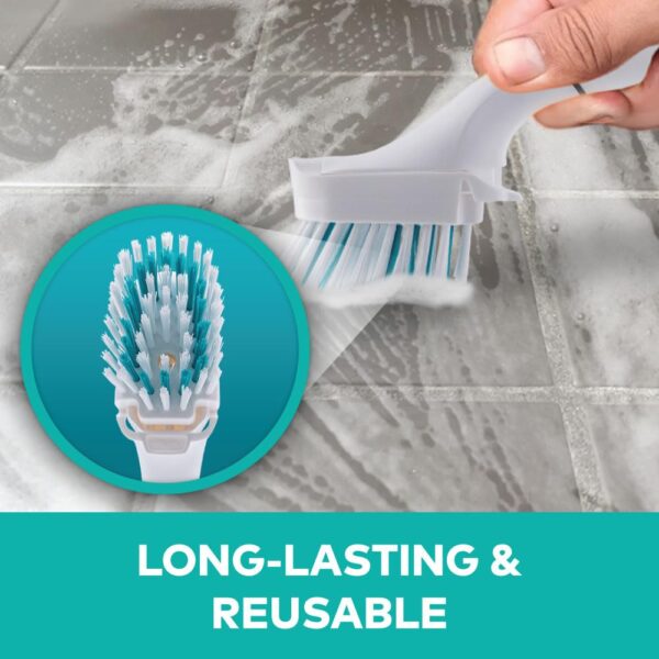 Scotch-Brite Handy Scrubber Brush, cleans grout, drains, tiles, floors and hard to reach areas, Anti- microbial protection, for both bathroom and kitchen