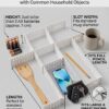 6 pcs Adjustable Drawer Divider (30 C.M. Length- 7 C.M. Width) Drawer Organizer for Kitchen, Cutlery, Clothes & Storage Drawers - Interlocking Plastic Separators for Home and Office use [ white ]