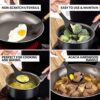 Zulay Kitchen Utensils Set With Authentic Acacia Wood Handles - 5 Piece Non-Stick Silicone Cooking Set - 464°F Heat Resistant - Black