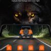 WOLFBOX G850 PRO 4K Rear View Mirror Dash Cam for Car Front and Rear with GPS, ADAS, BSD, 12" Touchscreen, 5.8GHz WiFi, Voice Control, G-Sensor, Loop Recording, 64GB Card Included