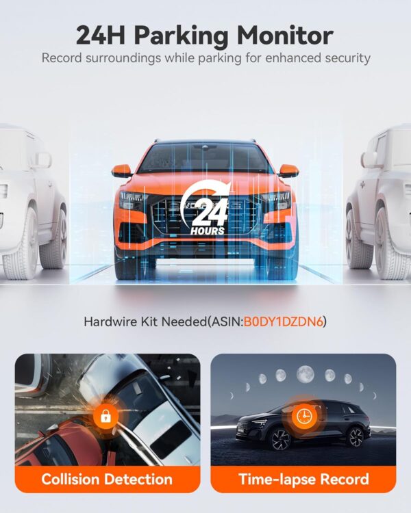 WOLFBOX G850 PRO 4K Rear View Mirror Dash Cam for Car Front and Rear with GPS, ADAS, BSD, 12" Touchscreen, 5.8GHz WiFi, Voice Control, G-Sensor, Loop Recording, 64GB Card Included