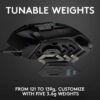 Logitech G502 Hero High Performance Wired USB Gaming Mouse, Hero 25K Sensor, 25,600 DPI, RGB, Adjustable Weights, 11 Programmable Buttons, On-Board Memory, PC/Mac - Black
