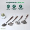 The Indus Valley Stainless Steel Ladle/Spoon/Slotted Turner/Skimmer - Set of 4 | Cooking Utensils| Kitchen, Serving Tools | No Harmful Polish