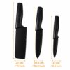 Set of 3 Black Stainless Steel Kitchen Knife Set | High-Carbon Stainless Steel Kitchen Knife | Vegetable Knife | Chef Knife | Sharp Edge Cutting Chef Knifes for Chopping Vegetables