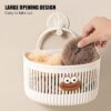 Cute Wall Mounted Storage Basket with Handle | Punch-Free Hanging Organizer Basket | Drainage Design Plastic Storage Basket for Bathroom, Kitchen & Bedroom (Pack of 1)