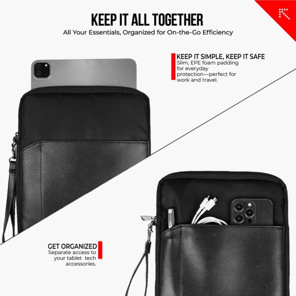 FATMUG Unisex Adult 11.5" Tablet Sleeve- All Brand Compatibility Tablet Pouch- Lightweight Premium Build - Black