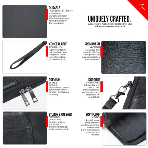FATMUG Unisex Adult 11.5" Tablet Sleeve- All Brand Compatibility Tablet Pouch- Lightweight Premium Build - Black