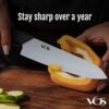 Vos Ceramic Knife Set | Ceramic Kitchen Knife Set | Ceramic Kitchen Knife with Covers, Ceramic Paring Knife 10 cm, 12 cm, 15 cm