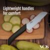 Vos Ceramic Knife Set | Ceramic Kitchen Knife Set | Ceramic Kitchen Knife with Covers, Ceramic Paring Knife 10 cm, 12 cm, 15 cm