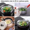 Azaria Vegetable Steamer Basket - Premium Stainless Steel Steamer for Kitchen | Momos Maker Steamer | Folding Expandable Steamer for Vegetables | Vegetable Steamer for Cooking
