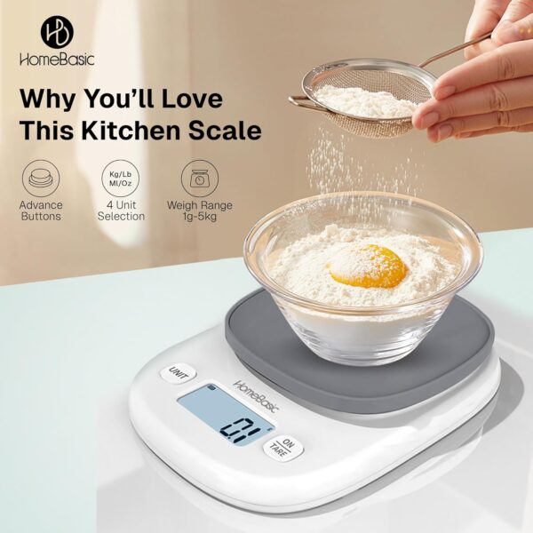 1777815573_HOMEBASIC-Digital-Kitchen-Weighing-Scale-5Kg-High-Precision-1g-Accuracy-LCD-Display-Tare-Function-Multi-Units-g-oz-lb-ml-Portable-Weight-Machine-Food-Scale-for-Cooking-Baking-Diet-GREY.jpg HOMEBASIC Digital Kitchen Weighing Scale 5Kg, High-Precision 1g Accuracy | LCD Display, Tare Function, Multi-Units (g, oz, lb, ml) Portable Weight Machine Food Scale for Cooking Baking Diet (GREY)