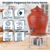 URBANMONK Flate Surface Matka Stand for Water Pot with Pipe Fitted Drain Water Try | Steel Matka Stand for Kitchen | Water Pot Stand for Kitchen | 8 X 8 X 7.5 Inch, (Pot & Glass NOT include)