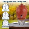 URBANMONK Flate Surface Matka Stand for Water Pot with Pipe Fitted Drain Water Try | Steel Matka Stand for Kitchen | Water Pot Stand for Kitchen | 8 X 8 X 7.5 Inch, (Pot & Glass NOT include)