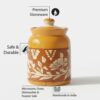 1777830363_DMaiolica-Traditional-Ceramic-Pickle-Jars-with-Lid-in-1000ml-Achaar-Barni-for-Kitchen-Ceramic-Container-for-Achar-Salt-Spices-Set-of-1-Full-Yellow-Red-Floral.jpg D'Maiolica Traditional Ceramic Pickle Jars with Lid in 1000ml | Achaar Barni for Kitchen | Ceramic Container for Achar, Salt, Spices (Set of 1) (Full Yellow Red Floral)
