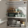 Expandable Kitchen Organizer, Bamboo Finish Spice Rack with Metal Frame, Space-Saving Countertop Cabinet Shelf, Multipurpose Storage Solution (Single Rack)