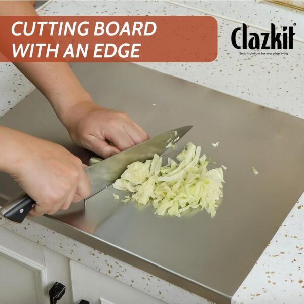 1777875012_Clazkit-Counter-Top-Stainless-Steel-Chopping-Cutting-Board-VegetableFruitBread-Durable-Safe-Heavy-Duty-Regular-360-x-300-x-1-25.jpg Clazkit Counter Top Stainless Steel Chopping Cutting Board Vegetable,Fruit,Bread & Durable Safe & Heavy Duty, Regular (360 x 300 x 1 (+25)