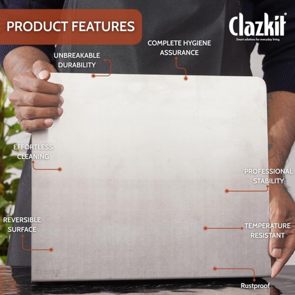 1777875013_Clazkit-Counter-Top-Stainless-Steel-Chopping-Cutting-Board-VegetableFruitBread-Durable-Safe-Heavy-Duty-Regular-360-x-300-x-1-25.jpg Clazkit Counter Top Stainless Steel Chopping Cutting Board Vegetable,Fruit,Bread & Durable Safe & Heavy Duty, Regular (360 x 300 x 1 (+25)