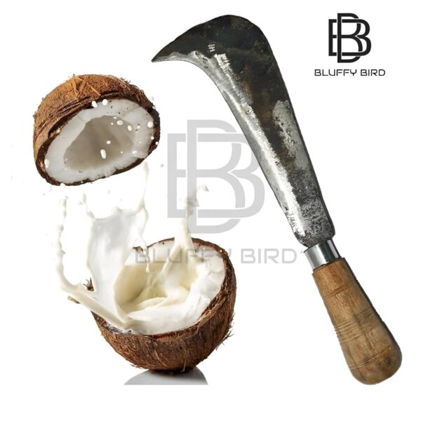 Handmade Kitchen Knife/Aruval (8 Inch Blade - 30 x 4 x 0.4 x 0.01 cm Blade) Best for Cracking Coconut - Pack of 1pc