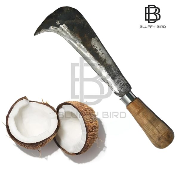 Handmade Kitchen Knife/Aruval (8 Inch Blade - 30 x 4 x 0.4 x 0.01 cm Blade) Best for Cracking Coconut - Pack of 1pc