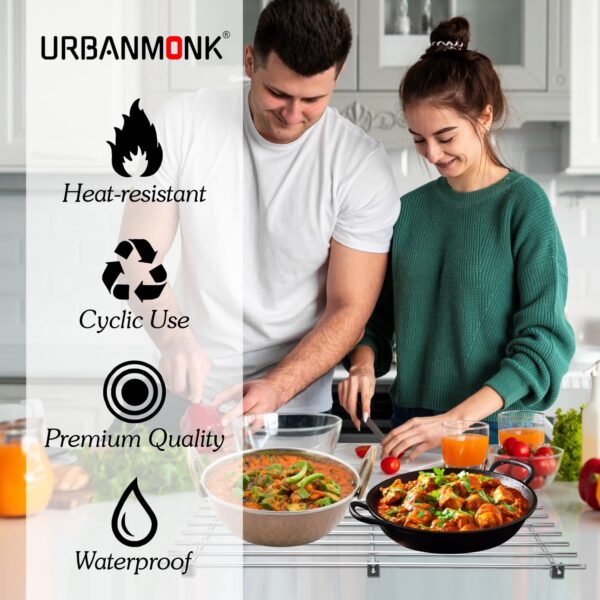 URBANMONK Big Hot Pot Stand for Kitchen | Trivets for Hot Pots | Vessel Stands | Dining Table Stands for Hot Dishes | 20 x10 Inch (Big Trivet)