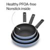 Hawkins Quik Gift Set of 3 Nonstick Frying Pans | Induction & Gas Compatible | Rivet-Less Design for Easy Cooking & Cleaning | Grey (IQFS)