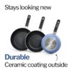 Hawkins Quik Gift Set of 3 Nonstick Frying Pans | Induction & Gas Compatible | Rivet-Less Design for Easy Cooking & Cleaning | Grey (IQFS)