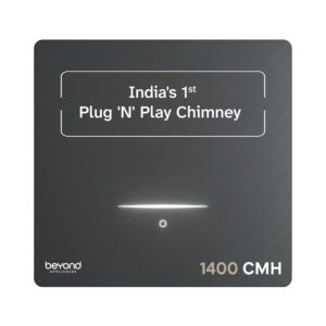 Beyond Appliances Cube Pro Plug N Play Ductless Kitchen Chimney | 1400 CMH | Auto Clean | 5-Stage Charcoal Activated Filter | Touch Control | 3-way Suction | 48dB Low Noise | Grey | PAN INDIA SERVICE