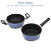 Hawkins Quik Nonstick Induction 4 Piece Cookware Set of Deep Kadhai, Frying Pan, Saucepan and Stainless Steel Lid | Kitchen Gift Pack | Grey (IQGP1)