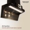 Beyond Appliances Orion 90cm Auto Clean Kitchen Chimney | 1600 CMH Suction | Filterless | Smart Touchscreen Display & Speaker | Baffle Plates | Touch Control | Black Finish.