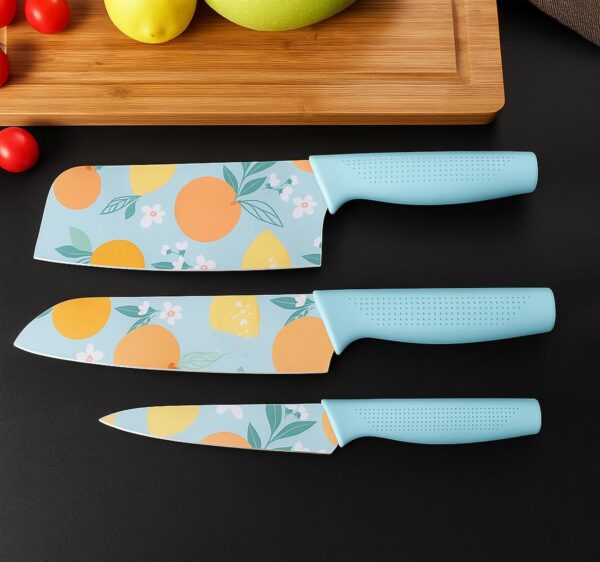 All-Purpose Kitchen Knife Set – 3-Piece Ultra-Sharp Blades with Long-Lasting Edge Retention, Anti-Slip Textured Handles