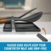 Silicone Utensil Rest with Drip Pad for Multiple Utensils, Heat-Resistant, BPA-Free Spoon Rest & Spoon Holder for Stove Top, Kitchen Utensil Holder for Spoons, Ladles, Tongs & More-Multi
