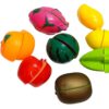 Educational Fruit Cutting Toy Set for Kids Colorful Pretend Play Kitchen Accessories with Toy Knife & Mini Basket Early Learning & Skill Development Toy for Toddlers and Children (Multi-Fruit Pack)