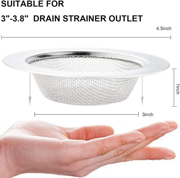 Stanley® Stainless Steel Kitchen Sink Strainer Plug, Filter Stopper Mesh Long Hair Food Blockages Cleaning Tool for Bathroom Kitchen Sink, 11.5 cm (1 Pack)