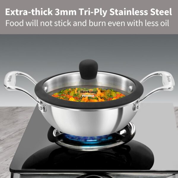 1778008655_Hawkins-Pro-1.5-Litre-Shielded-Nonstick-Triply-Deep-Fry-Pan-Kadhai-with-Stainless-Steel-Handles-and-Glass-Lid-Silver-PSNK15G-18-cmInduction-and-Gas-Stove-Compatible.jpg Hawkins Pro 1.5 Litre Shielded Nonstick Triply Deep-Fry Pan, Kadhai with Stainless Steel Handles and Glass Lid, Silver (PSNK15G), 18 cm|Induction and Gas Stove Compatible