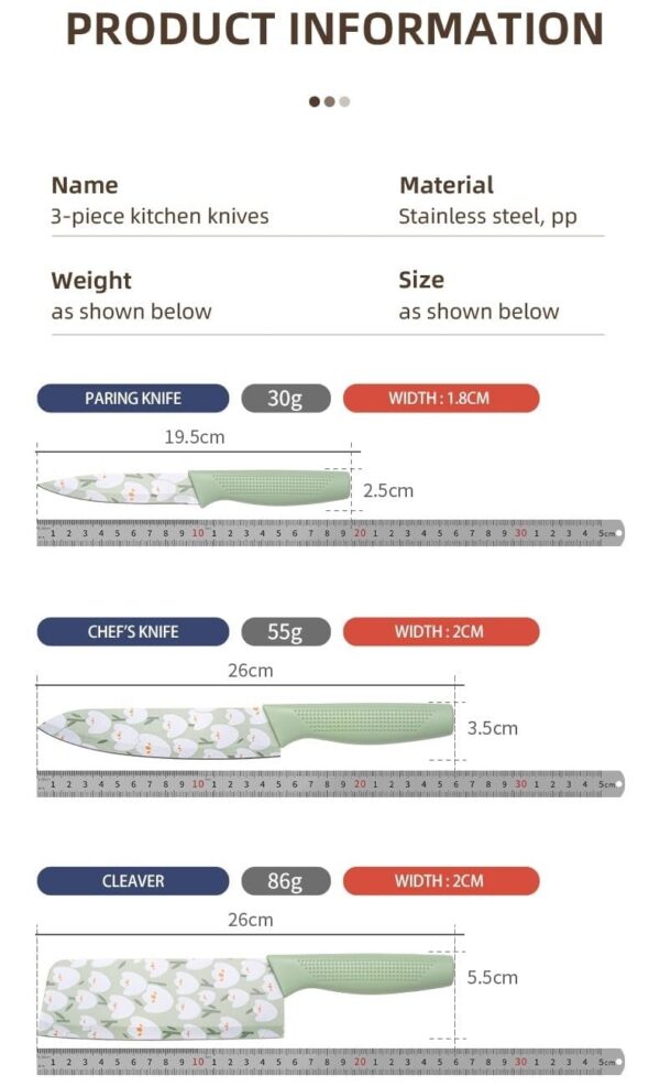1778012334_3-Piece-Professional-Knife-Set-–-Chef-Knife-Utility-Knife-Santoku-Knife-with-Ergonomic-Handles-High-Carbon-Stainless-Steel-Colour-Coated-Blades.jpg 3-Piece Professional Knife Set – Chef Knife, Utility Knife, Santoku Knife with Ergonomic Handles, High Carbon Stainless Steel, Colour Coated Blades