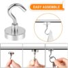 4 Pcs Megnet Hooks Utility Heavy Duty Hooks for Refrigerator Extra Strong Cruise Hook Rare Earth Neodymium Kitchen Hooks for Home, Workplace, Office