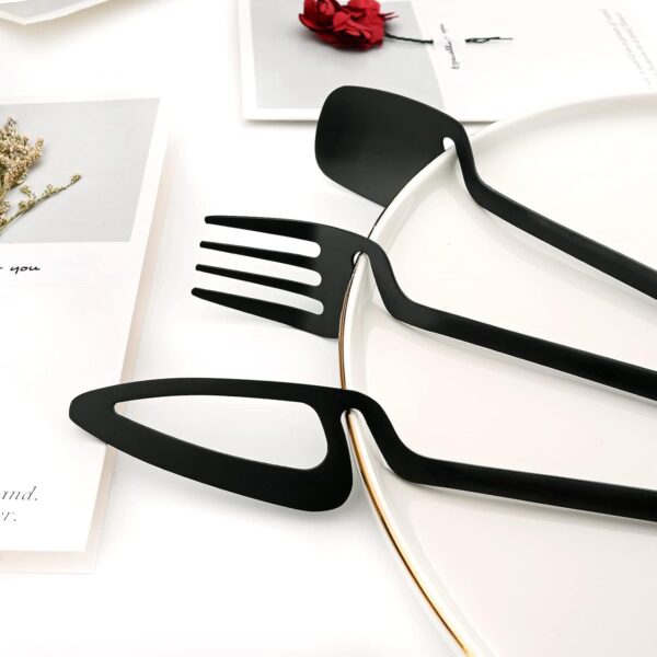 1778027204_Black-Cutlery-Set-–-4-Piece-Premium-Stainless-Steel-Silverware-Set-Matte-Black-Spoon-Fork-Knife-Teaspoon-Luxury-Flatware-Set-for-Dining-Table-Home-Kitchen-Restaurant-Use.jpg Black Cutlery Set – 4 Piece Premium Stainless Steel Silverware Set | Matte Black Spoon Fork Knife Teaspoon | Luxury Flatware Set for Dining Table, Home, Kitchen & Restaurant Use