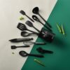 Kitchen Utensils Set-12 Pieces Silicone Cooking Utensils Set (Dishwasher Safe) 392°F Heat Resistant Spatula Set,Kitchen Utensil Set for Nonstick Cookware,Best Kitchen Tools with Holder(BPA Free)