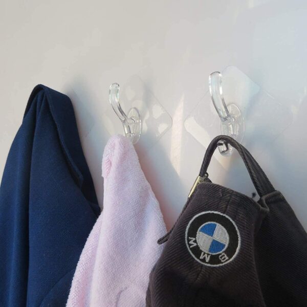 HOOK CROSS 7 X 7 Self Adhesive Hooks Towel and Coats Hooks Waterproof and Rustproof Wall Hooks for Hanging Heavy Duty to use Inside Kitchen Bathroom Home and Office Utility Hooks