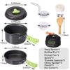BYRM Camping Cookware Mess Kit with Gas Stove for Backpacking Gear – Camping Cooking Set - Camping Pots and Pans Set - Backpacking Stove/Portable Stove Compatible - Camp Kitchen Equipment
