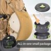 BYRM Camping Cookware Mess Kit with Gas Stove for Backpacking Gear – Camping Cooking Set - Camping Pots and Pans Set - Backpacking Stove/Portable Stove Compatible - Camp Kitchen Equipment