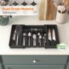 Expandable Utensil Kitchen Cabinet Tray | Flatware & Cutlery Rack | BPA Free & Size Adjustable | Storage For Spoon-Fork-Knives-Spatula Etc | Suitable For Home Kitchen Tableware & Devider