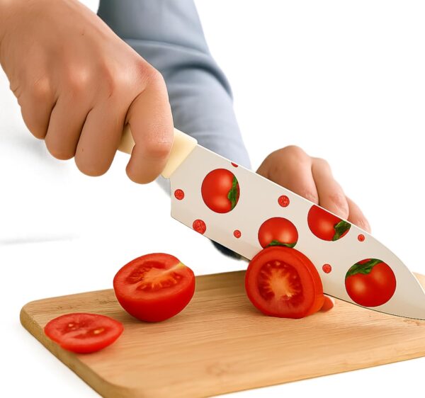 Decorative Kitchen Knife Set – 3-Piece Stainless Steel Blades with Non-Slip Grip Handles, Perfect for Chopping Vegetables, Fruits, Meat, Bread and Everyday Cooking Tasks